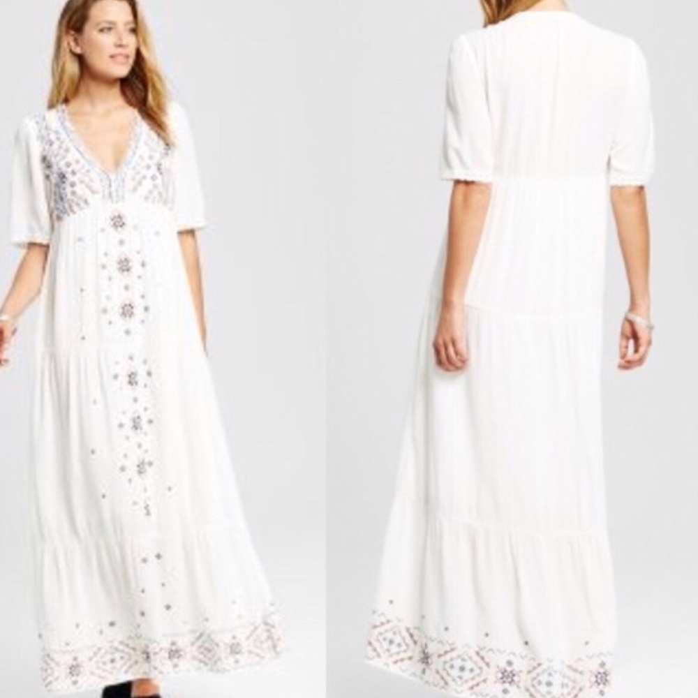 Knox Rose embroidered boho maxi dress